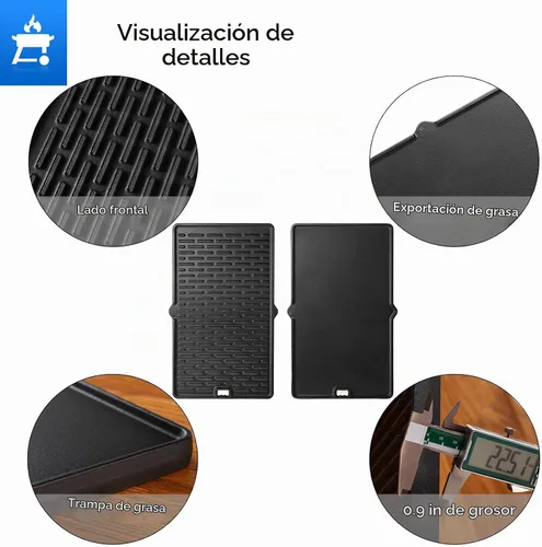 Vista 6 de 7404 Piezas de repuesto de plancha para Weber Summit 400 600 Series de hierro fundido reversible para parrilla S-470 S-670 E-470 E-670 E-670 E-420