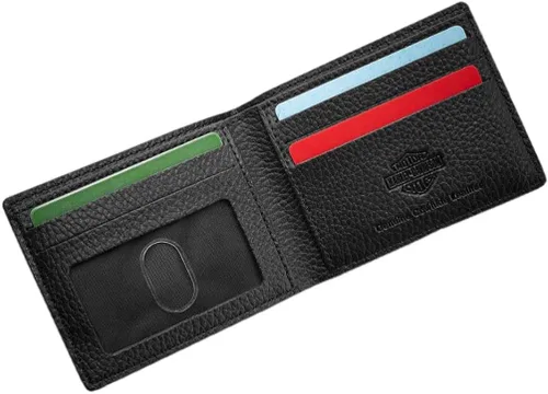Vista 2 de Harley-Davidson 99433-18VM - Cartera de piel con rayas en relieve para hombre