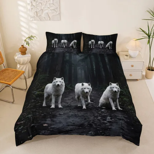 Vista 20 de Lindo juego de ropa de cama con dinosaurios, juego de funda de edredón con dibujos animados de cactus, funda de edredón decorativa, funda de edredón