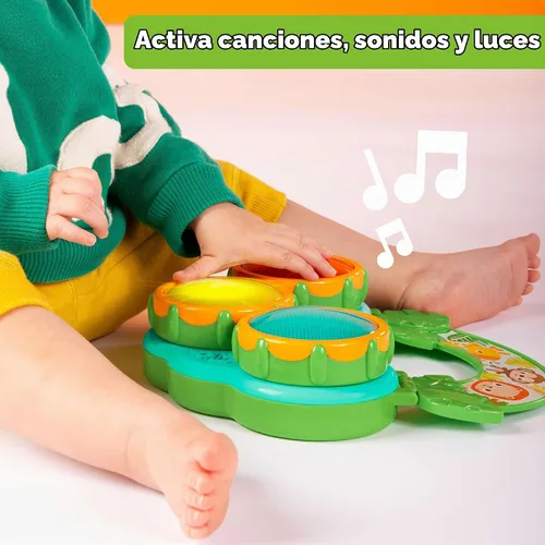 Vista 5 de Bright Starts Set de Regalo Safari Sounds, Paquete de 2 Juguetes para Bebé para Llevar, Juguete Musical de Tambor y Juguete de Llaves de Carro