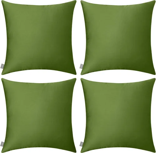 Vista 29 de Thmyo - Paquete de 4 fundas de almohada decorativas de 100 % algodón para lumbar, cómodas, sólidas, para Navidad/Halloween, fundas de cojín Blanco