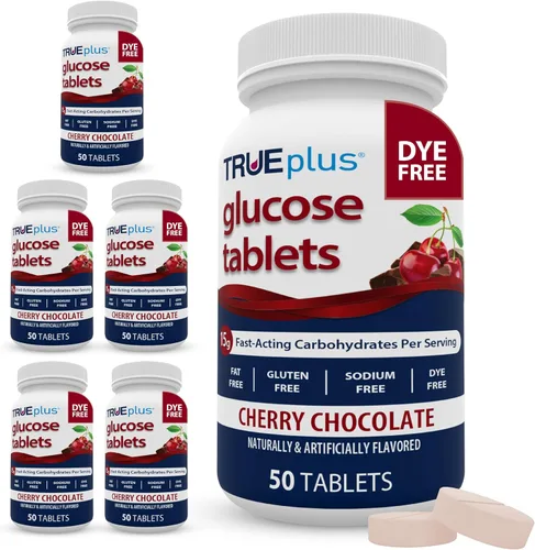 Vista 28 de TRUEplus® Tabletas de glucosa, sabor surtido (uva, frambuesa, naranja), botella de 50 unidades (1) Chewable Tablets, 15g Fast-Acting