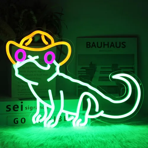 Vista 11 de Letrero de neón de perro salchicha con sombrero de Navidad, letrero LED de neón de perro salchicha, luces de neón de perro salchicha