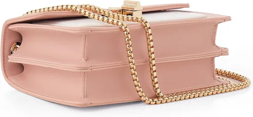 Vista 5 de Bolsos cruzados de cuero con bloques de color para mujer, bolsos cruzados de cuero, bolsos de diseñador lindos, bolso de hombro, tamaño mediano