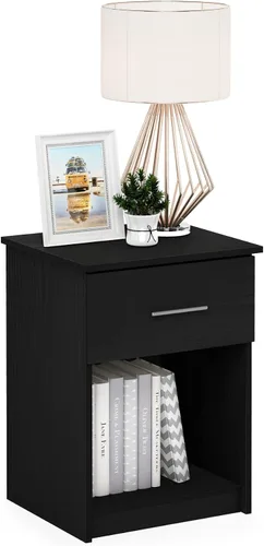Vista 9 de Furinno Tidur - Mesita de noche, roble negro, americano, paquete de 2