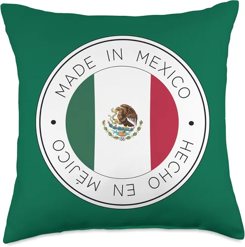 Vista 5 de Made In Mexico Almohada verde con bandera mexicana, 16 x 16 pulgadas, multicolor