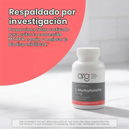 Vista 5 de Cápsulas Metabolic Maintenance de L metifolato activo, 0.007 oz, 90 cápsulas