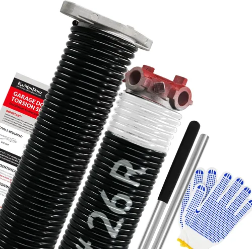 Vista 14 de Par de Resortes de Torsión para Puerta de Garaje de 1.75" Juego con Barras de Enrollado Antideslizantes y Guantes, Electroforesis de Alta Precisión