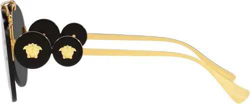 Vista 2 de Versace Woman Sunglasses Gold Frame Dark Grey Lenses 63MM
