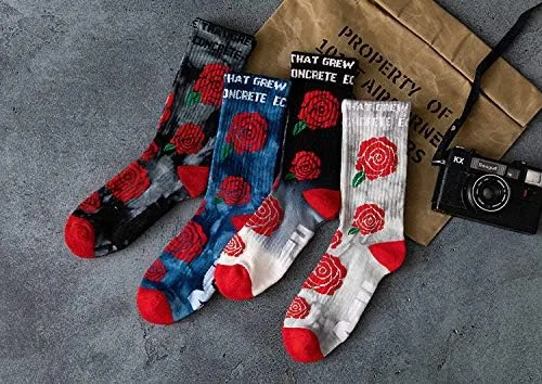 Vista 2 de Calcetines unisex con diseño de rosas teñidas anudadas