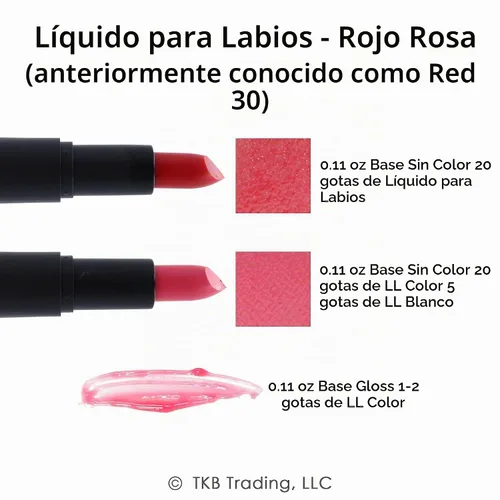 Vista 2 de TKB - Color líquido de labios Color de labios líquido para base brillante TKB, brillo de labios para bricolaje, brillo de labios pigmentado y Rojo