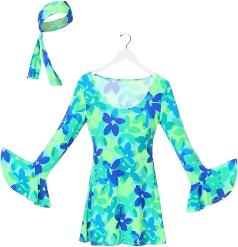 Vista 3 de Underwraps - Disfraz de hippie retro para mujer - Flor silvestre