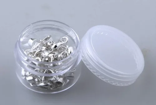 Vista 5 de 1 caja de 30 piezas de clip de clip de pellizco relleno de oro real para bricolaje fabricación de joyas (mezcla de 3 colores)