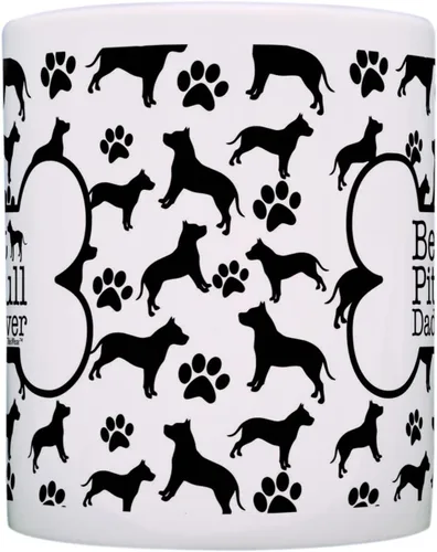 Vista 4 de ThisWear Best Pitbull Dad Ever Dogs - Taza de café de 11 oz (1 unidad)
