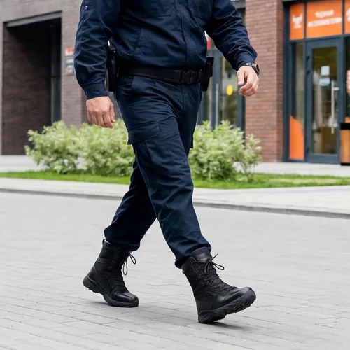 Vista 2 de NINGO Botas de trabajo tácticas militares para hombre, punta suave, 8 Negro