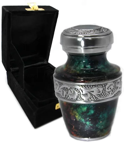 Vista 37 de Commemorative Cremation Urns Urnas de cremación personalizadas decorativas hechas a mano para mujeres (aurora boreal extragrandes)