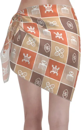 Vista 2 de DKJlitter Women Chiffon Short Sarongs, Beach Wrap Skirts Bikini Swimsuit Cover Ups