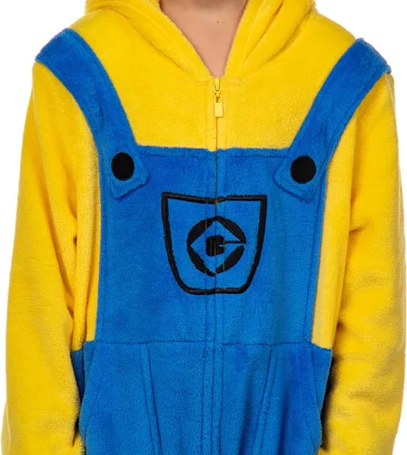 Vista 2 de Minions Kigurumi Union - Pijama de forro polar con capucha para niño, Kevin y Stuart