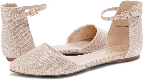 Vista 4 de DREAM PAIRS - Zapados D'Orsay en punta o puntiagudos, casuales, sin estampados, estilo ballet, cómodos, suaves y antideslizantes, para mujer