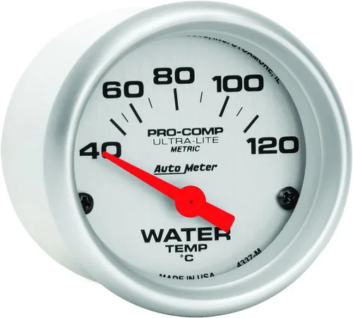 Vista 2 de Auto Meter Medidor eléctrico de temperatura del agua 4337-M Ultra-Lite de 2.3125 pulgadas.