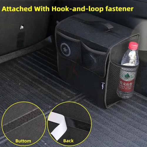 Vista 3 de Organizador de maletero de automóvil, organizador de bolsa de coche de fieltro suave, plegable de 12 x 7 x 12 pulgadas, para Honda CRV Civic Accord