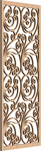 Vista 155 de 9 3/8"W x 24 3/8"H x 1/4"T Marilla Decorativos Paneles de Pared de Madera Calado, Abedul