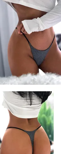 Vista 4 de Aogda Tanga para mujer, ropa interior de algodón de tiro bajo, tangas para mujer