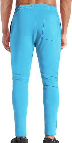 Vista 2 de Brokig - Pantalones deportivos con cremallera para hombre, pantalones casuales para entrenamiento y gimnasia, cómodos pantalones de chándal