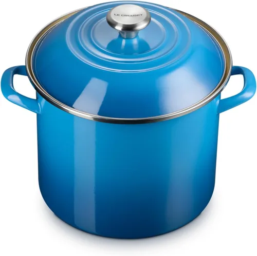 Vista 25 de Le Creuset - Olla tradicional esmaltada en acero, 12 cuartos de galón, Oliva con pomos de acero inoxidable