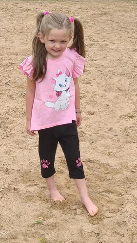 Vista 4 de Popshion Conjunto de ropa para niñas de 2 piezas, conjunto de ropa para niños pequeños, manga volada con dobladillo irregular, parte superior