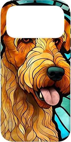 Vista 22 de Airedale Terrier Dog Stained Glass Case for iPhone 17