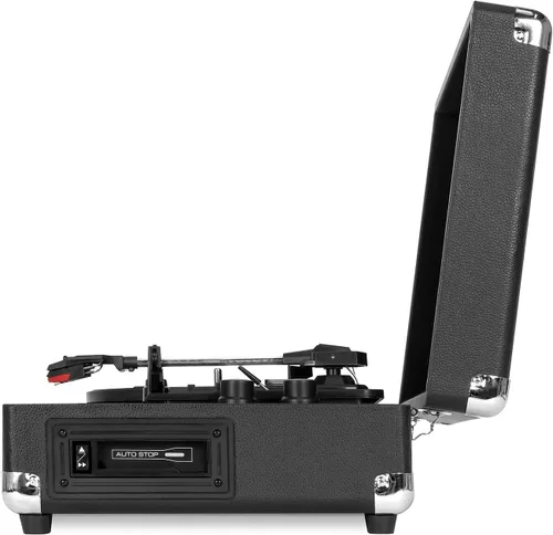 Vista 3 de Victrola VSC-500BTC-BLK - Tocadiscos de maleta de vinilo con casete, conectividad Bluetooth, 14 x 11 x 5 pulgadas, color negro