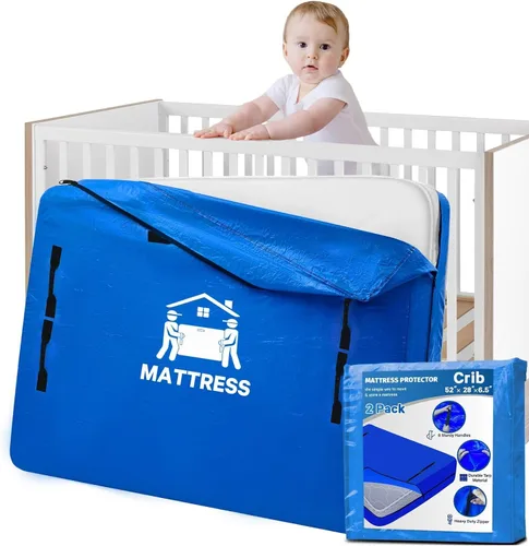 Vista 18 de Bolsas para Colchones para Mudanza, BETU Protector de Colchón Impermeable Funda de Colchón Tamaño Full Bolsas de Almacenamiento con 8 Asas Azul