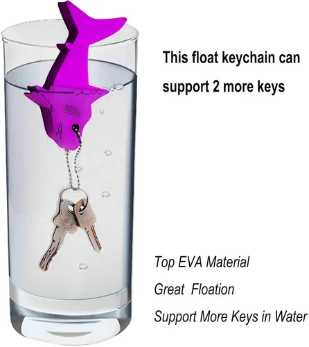 Vista 2 de Liangery Floating Keychain for Boat Keys Marine Fishing Float Key Chain in Shark Style Floating Key Ring with Great Buoyance