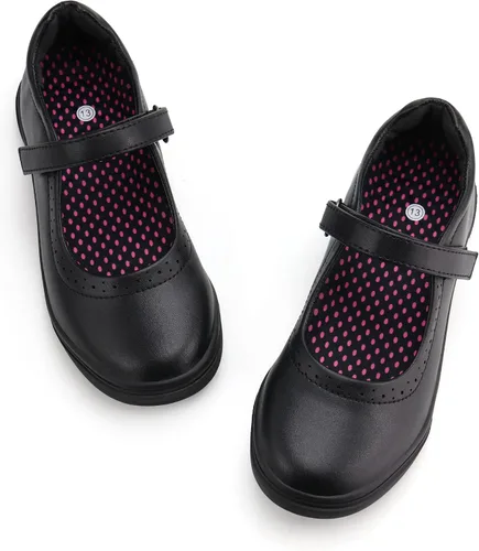 Vista 7 de JABASIC Zapatos planos Mary Jane para uniforme escolar para niñas