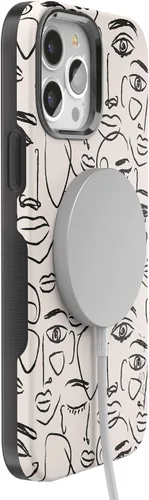 Vista 5 de Casely Funda para iPhone 13 Pro Max Somos Todos Humanos Arte Facial Mínimo Compatible con MagSafe Diseño Protector Atrevido