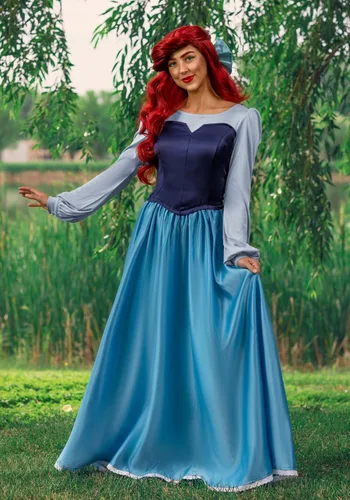 Vista 6 de Disfraz de vestido azul Ariel de la Sirenita para mujer Azul Patchwork