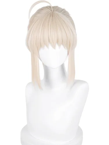 Vista 17 de Peluca corta y recta de anime para cosplay de anime de 14 pulgadas, peluca