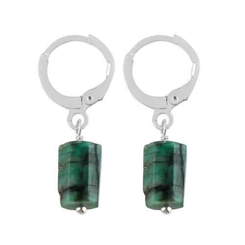 Vista 59 de Aretes de aro de cristal afganita natural Piedras afganas de alto grado Aretes chapados en plata Gota lisa Joyas de piedras preciosas hechas