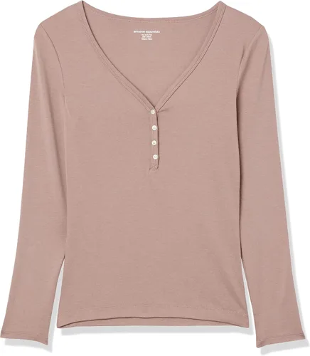 Vista 5 de Tienda Essentials Camiseta de manga larga Henley de punto acanalado para mujer