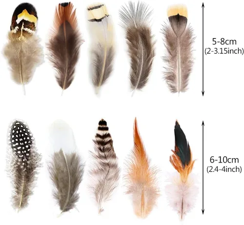 Vista 7 de 200 plumas naturales de 10 estilos surtidos de plumas para atrapasueños y manualidades (10 estilos - 200 piezas)