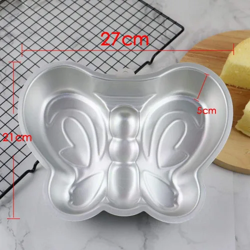 Vista 2 de Decoración de pasteles preferida mariposa en forma de fiesta de cumpleaños, molde de aluminio 3D para decoración de tartas, suministros de cocina