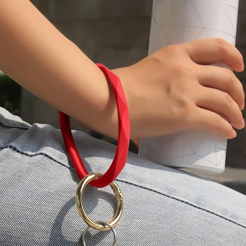 Vista 39 de Llavero pulsera de silicona para mujeres y niñas en forma de diamante
