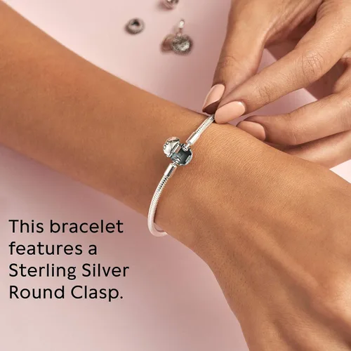 Vista 4 de Pandora - Brazalete de serpiente, brazalete con dijes, joyería Smooth Moments