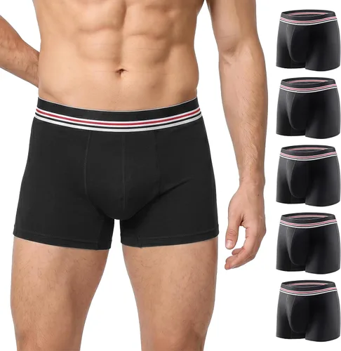 Vista 9 de Carer - Ropa interior tipo bóxer para incontinencia para hombre, lavables, reutilizables, de algodón, a prueba de fugas, con zona frontal