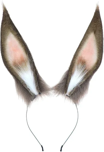 Vista 7 de Faylay Diadema peluda con orejas de conejo para mujer, accesorios de fiesta Bdte