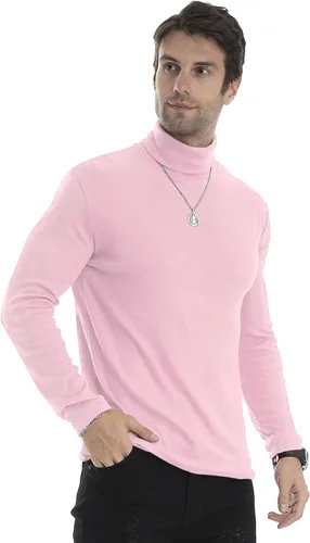 Vista 38 de Camiseta de manga larga para hombre, ajustada, ligera, con cuello de tortuga