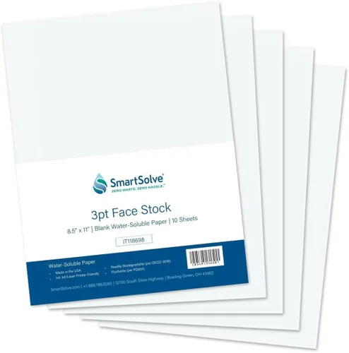 Vista 2 de Papel Soluble en Agua de 3 pts. Se Disuelve Rápidamente en Agua Biodegradable Ecológico Compatible con Impresoras Para Manualidades