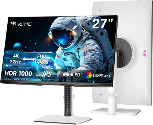 Vista 23 de KTC Monitor de computadora para juegos de 24 pulgadas 144Hz, panel FHD IPS