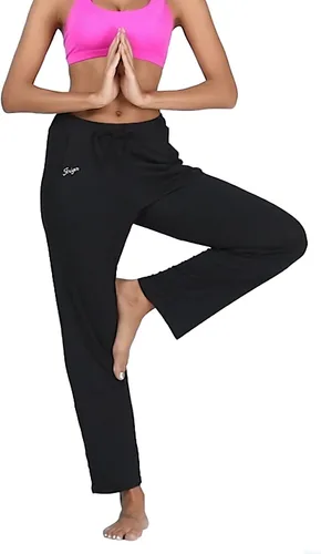 Vista 2 de Pantalones largos de modal, cómodos, con cordón ajustable, sueltos, de pierna recta, para yoga, correr, hacer deporte, con bolsillos